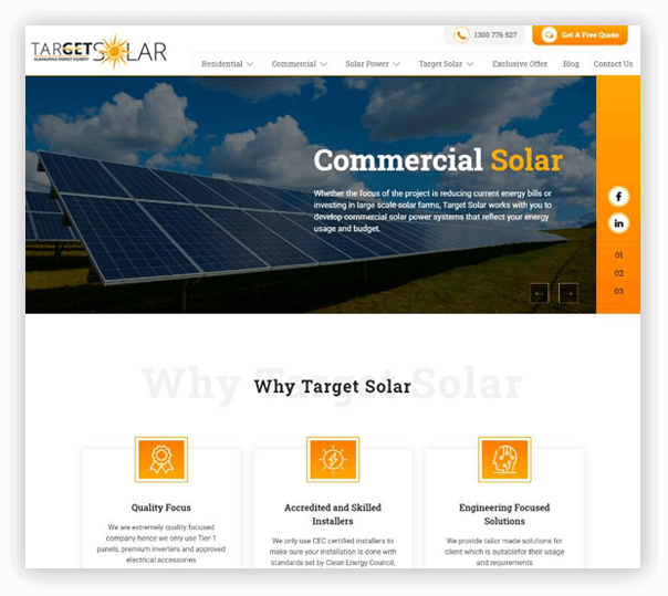 Target Solar - Client Website - 1