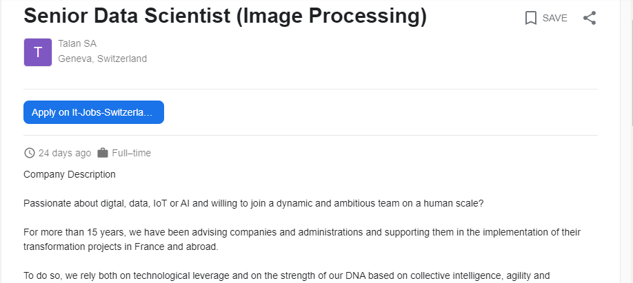 Senior Data Scientist (Image Processing)