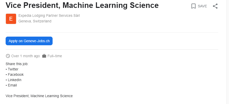 Vice President, Machine Learning Science