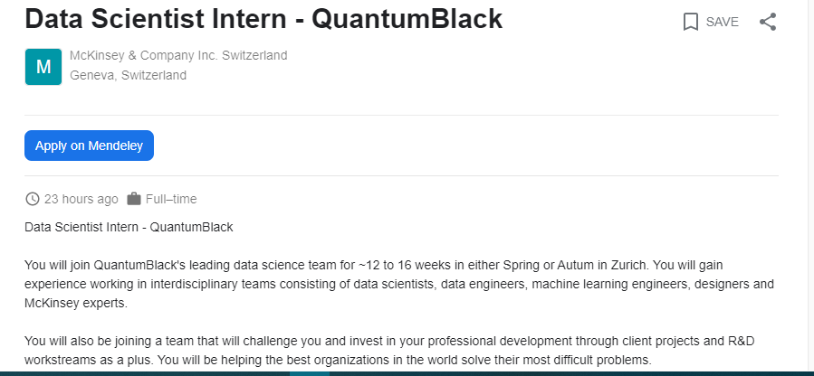 Data Scientist Intern - QuantumBlack