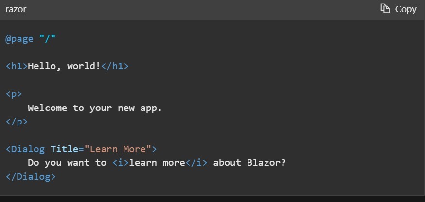 Net Core Blazor Example