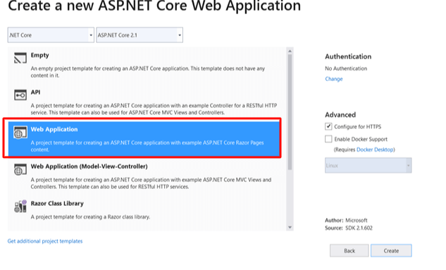 asp.net core web application